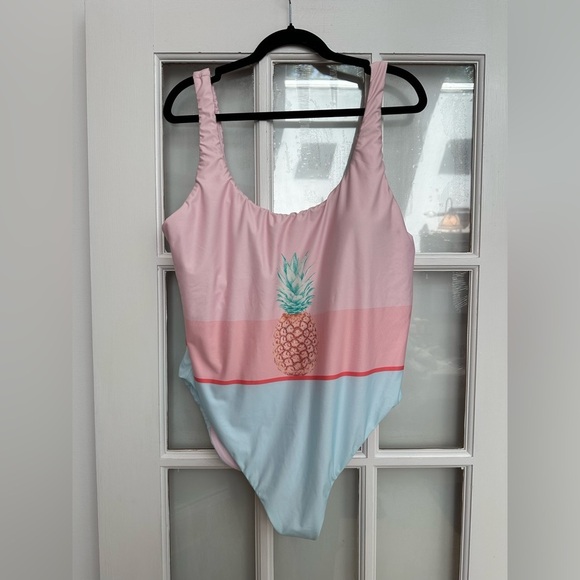 The Bikini Lab Pineapple Pop Art One Piece Swimsuit Plus Size 2X NWOT - Picture 2 of 13